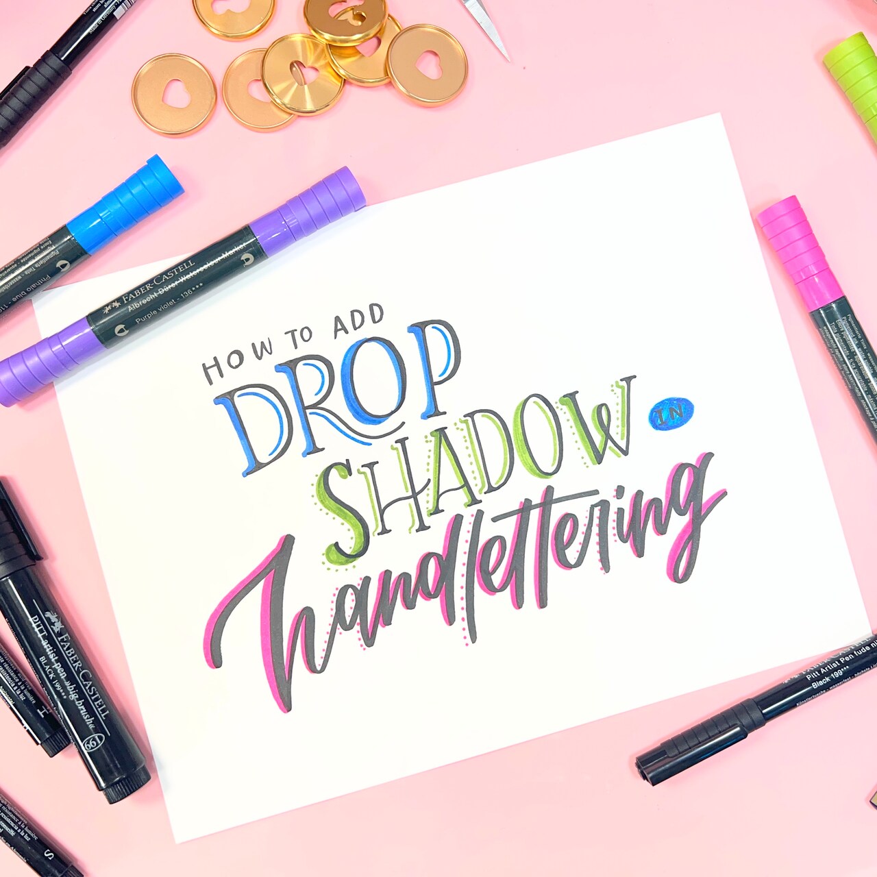 Drop Shadow Hand Lettering with Faber-Castell®